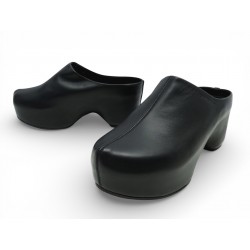NEUF CHAUSSURES GIVENCHY G CLOGS BEZOOSE1DE SABOTS 40 CUIR NOIR MULES SHOES 725€