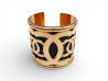 bracelet chanel manchette logo cc 1960 1970 en