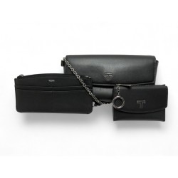 LOT SAC A MAIN TUMI BELDEN PORTEFEUILLE CHAINE WOC + PORTE CARTES EN CUIR 410€