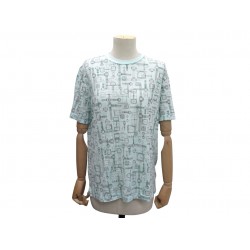 NEUF TSHIRT HERMES IMPRIME MOTIFS MORS ETRIERS MONTRES M 40 COTON BLEU TOP 850€