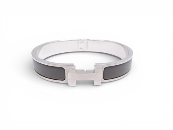 bracelet hermes clic h email en marron glace