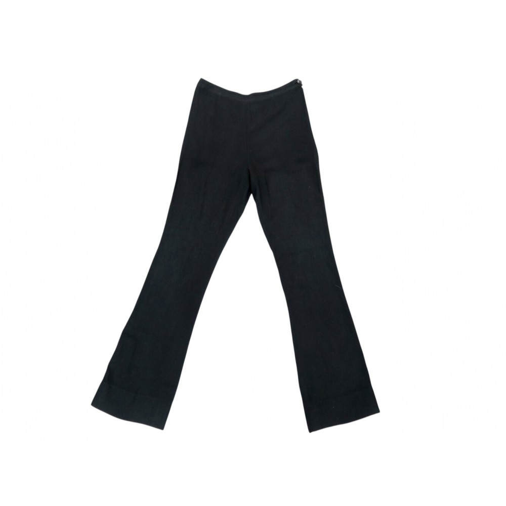 PANTALON CHANEL P19329V11229 FLUIDE S 36 2002 SOIE NOIRE SILK BLACK PANTS 6100€
