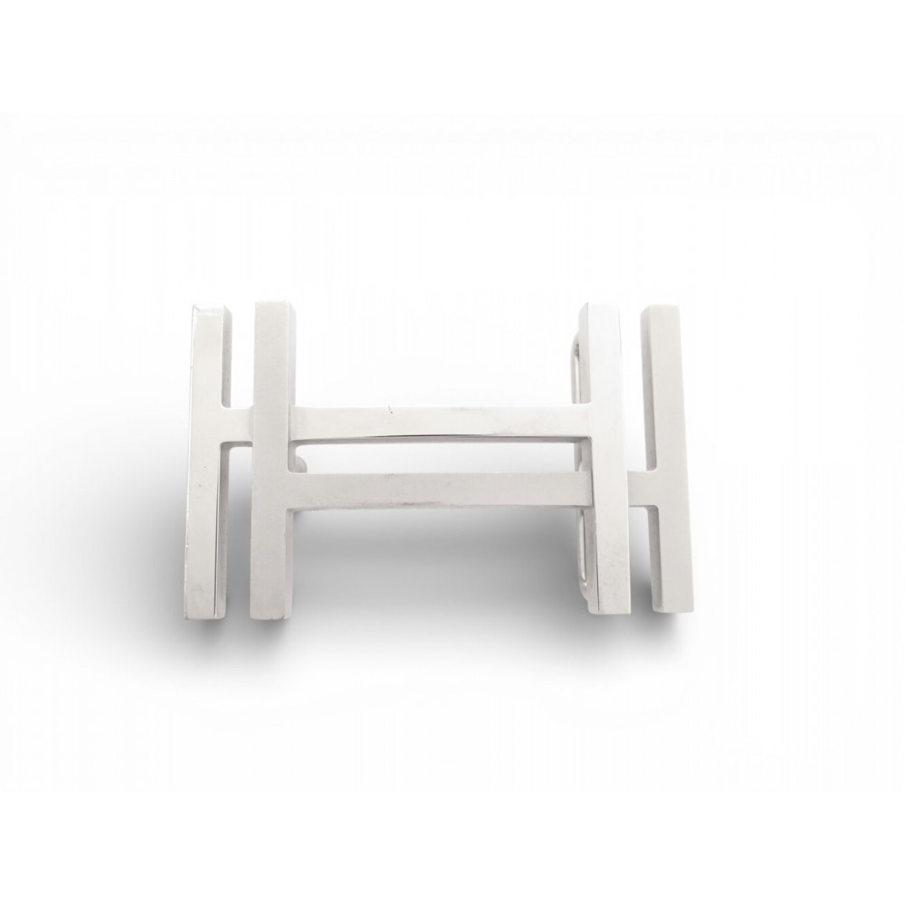 BOUCLE DE CEINTURE HERMES H AU CARRE POUR LIEN 32 MM EN ACIER PALLADIE BUCKLE