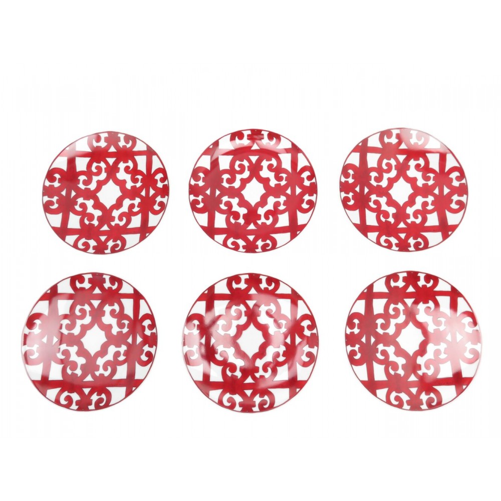 NEUF 6 ASSIETTES A DESSERT HERMES BALON DU GUADALQUIVIR P011007P PORCELAINE 780€