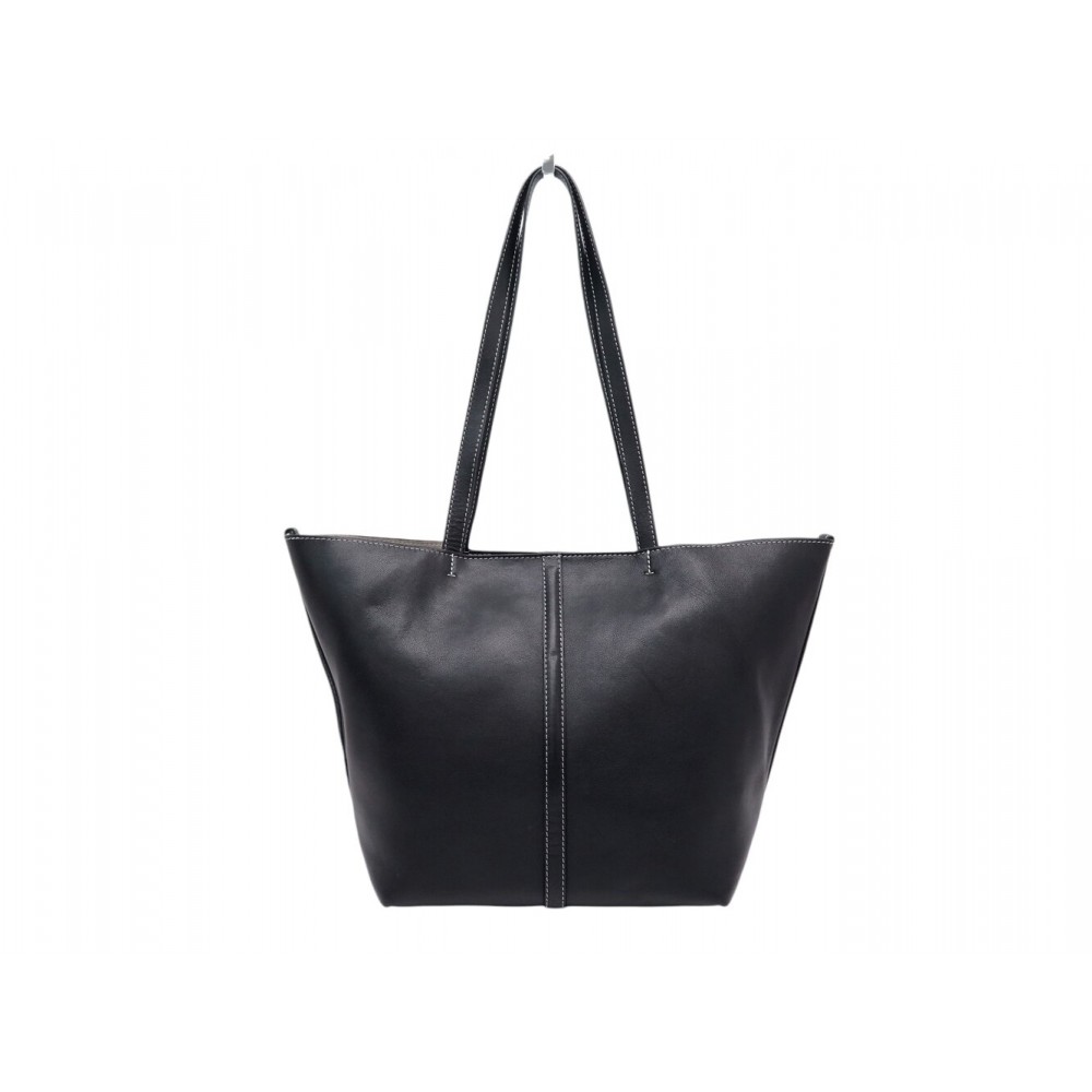 SAC A MAIN VANESSA BRUNO PETIT CABAS DAILY 3HVD85-V40874 CUIR NOIR TOTE BAG 345€