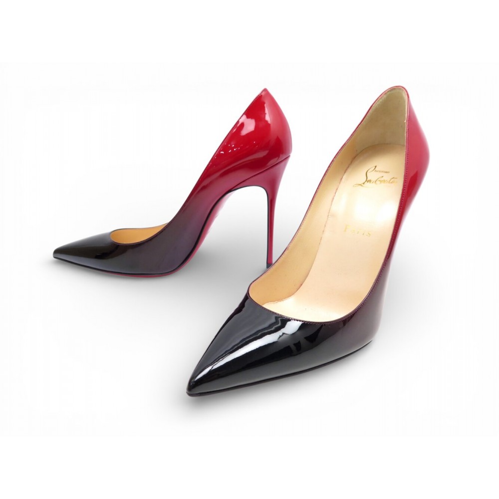 NEUF CHAUSSURES CHRISTIAN LOUBOUTIN KATE 100 38.5 CUIR VERNIS DEGRADE SHOES 745€