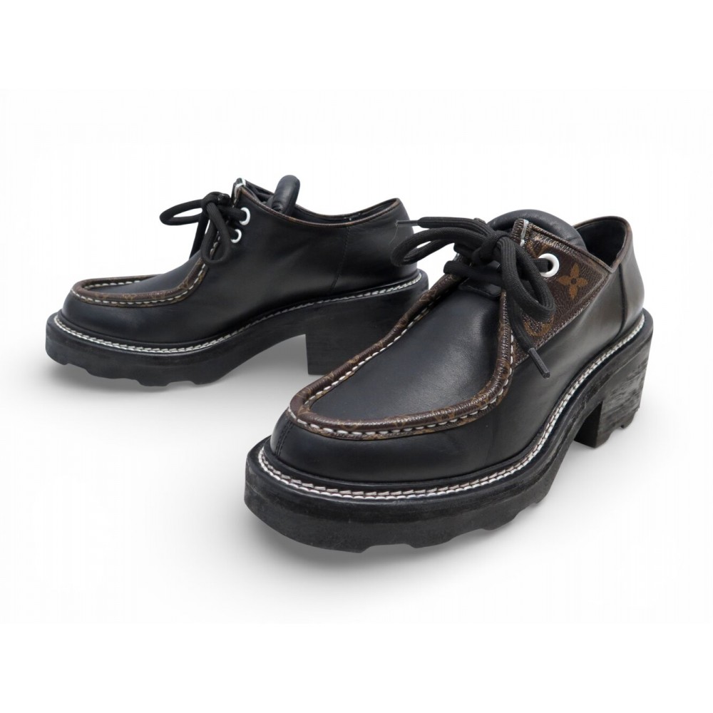 CHAUSSURES LOUIS VUITTON DERBY BEAUBOURG 1A5SOD 40 EN CUIR TOILE MONOGRAM 1050€