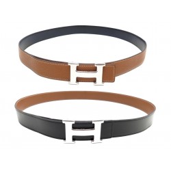 CEINTURE HERMES LIEN REVERSIBLE 32MM & BOUCLE H ACIER PALLADIE T100 BELT 815€