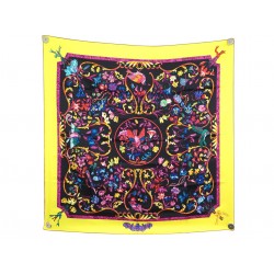 NEUF FOULARD HERMES PIERRES D'ORIENT ET D'OCCIDENT ZOE PAUWELS SOIE JAUNE 580€