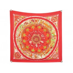 FOULARD HERMES PER ASTRA AD ASTRA CARRE 90 LAROCHE EN SOIE ROUGE SILK SCARF 580€