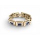 VINTAGE BRACELET YVES SAINT LAURENT METAL DORE PIERRES BLEUES GOLDEN METAL STRAP