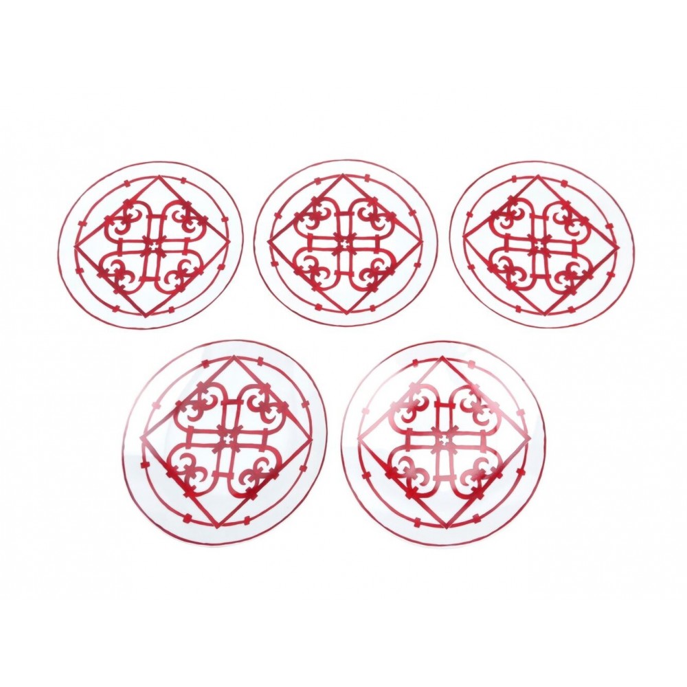 NEUF LOT 5 ASSIETTES A DINER HERMES BALCON DU GUADALQUIVIR P011001P PLATES 775€