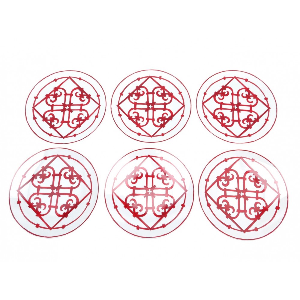 NEUF LOT 6 ASSIETTES A DINER HERMES BALCON DU GUADALQUIVIR P011001P PLATES 930€