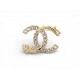 NEUF BROCHE CHANEL LOGO CC DRAGON STRASS EN METAL DORE 2023 GOLDEN BROOCH 680€