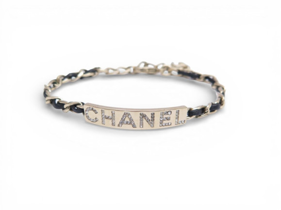 bracelet chanel gourmette chaine entrelacee logo