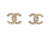 boucles d'oreilles chanel logo cc strass a86504