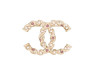 broche chanel logo cc perles strass metal torsade