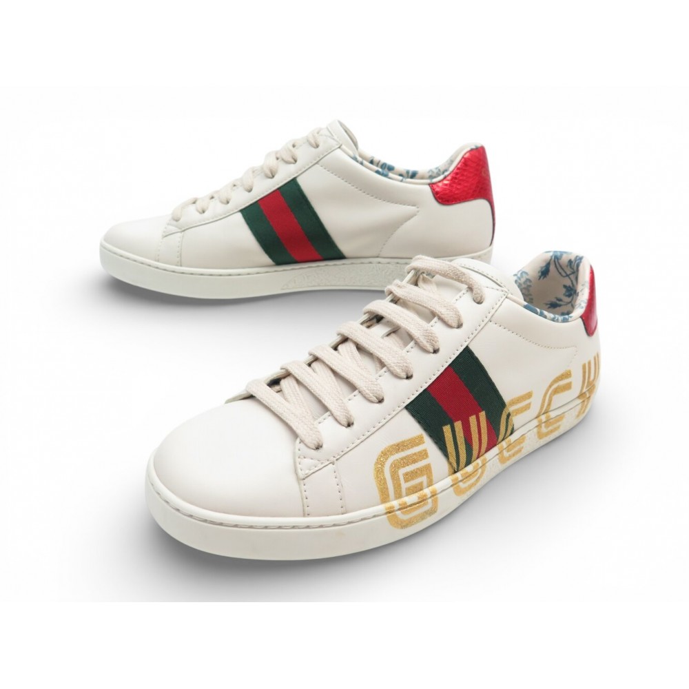 NEUF CHAUSSURES GUCCI BASKETS ACE 525268 SEGA GUCCY 37 IT 38 FR SNEAKERS 650€