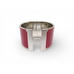NEUF BRACELET HERMES CLIC H XL T16 EN EMAIL ROUGE + POCHON RED ENAMEL NEW 850€