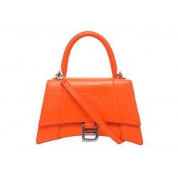 SAC A MAIN BALENCIAGA HOURGLASS TOP HANDLE PM 593546 CUIR FACON CROCO BAG 2350€