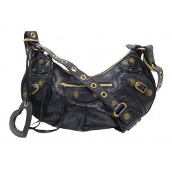 NEUF SAC A MAIN BALENCIAGA LE CAGOLE PM 671307 BANDOULIERE CUIR NOIR BAG 2250€