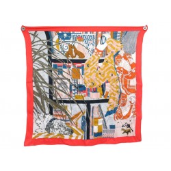 NEUF FOULARD RENDEZ VOUS CHEZ HERMES CARINE BRANCOWITZ CARRE 70 SOIE SCARF 440€