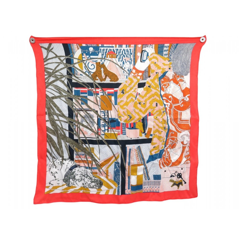 NEUF FOULARD RENDEZ VOUS CHEZ HERMES CARINE BRANCOWITZ CARRE 70 SOIE SCARF 440€