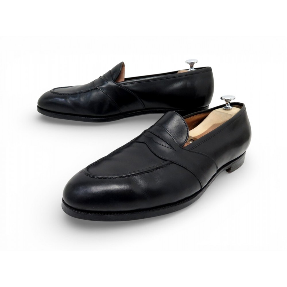 CHAUSSURES EWARD GREEN MONTPELLIER 12E 46 CUIR NOIR LOAFER LEATHER SHOES 1340€