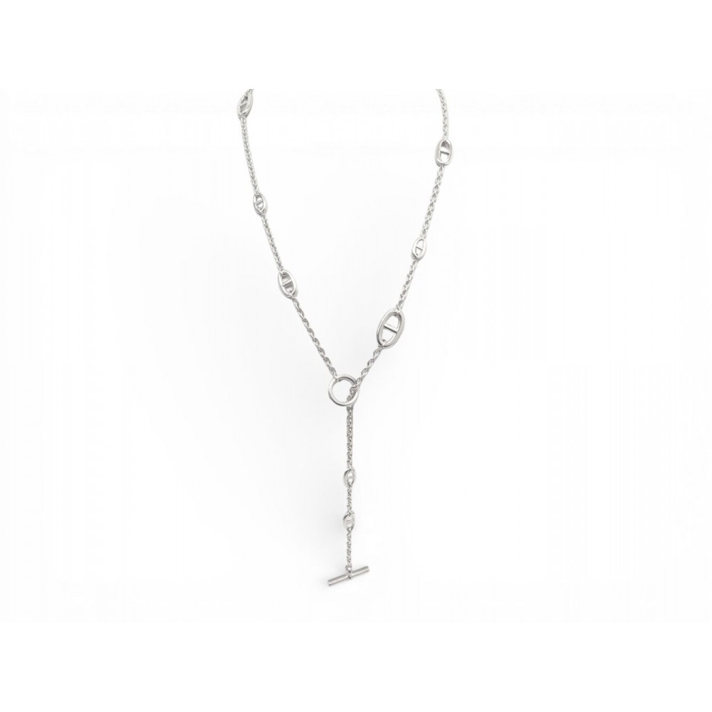 COLLIER HERMES SAUTOIR FARANDOLE 80 CM H104570B ARGENT MASSIF 925 NECKLACE 1500€