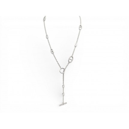 COLLIER HERMES SAUTOIR FARANDOLE 80 CM H104570B ARGENT MASSIF 925 NECKLACE 1500€