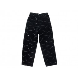 RARE PANTALON CHANEL LOGO EN SEQUINS P50622V37590 M 38 VELOURS NOIR PANTS 7000€