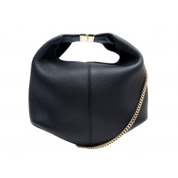 NEUF SAC A MAIN POLENE NUMERO ONZE BERI CUIR GRAINE NOIR BANDOULIERE PURSE 380€
