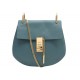 SAC A MAIN CHLOE DREW SMALL EN CUIR GRAINE BLEU BANDOULIERE BLUE HAND BAG 1350€