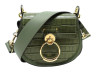 sac a main chloe tess pm en cuir facon croco kaki