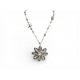 COLLIER CHANEL PERLES PENDENTIF FLEUR AVEC PIERRES 30-60 CM METAL DORE NECKLACE