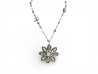 collier chanel perles pendentif fleur avec pierres