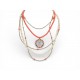 NEUF COLLIER CHANEL SAUTOIR PERLES LOGO CC EFFET CORAIL 60 METAL NECKLACE 1900€