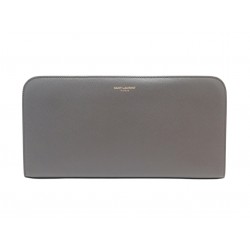 NEUF POCHETTE DE VOYAGE SAINT LAURENT 328559 ZIPPEE CUIR WALLET PURSE BAG 850€