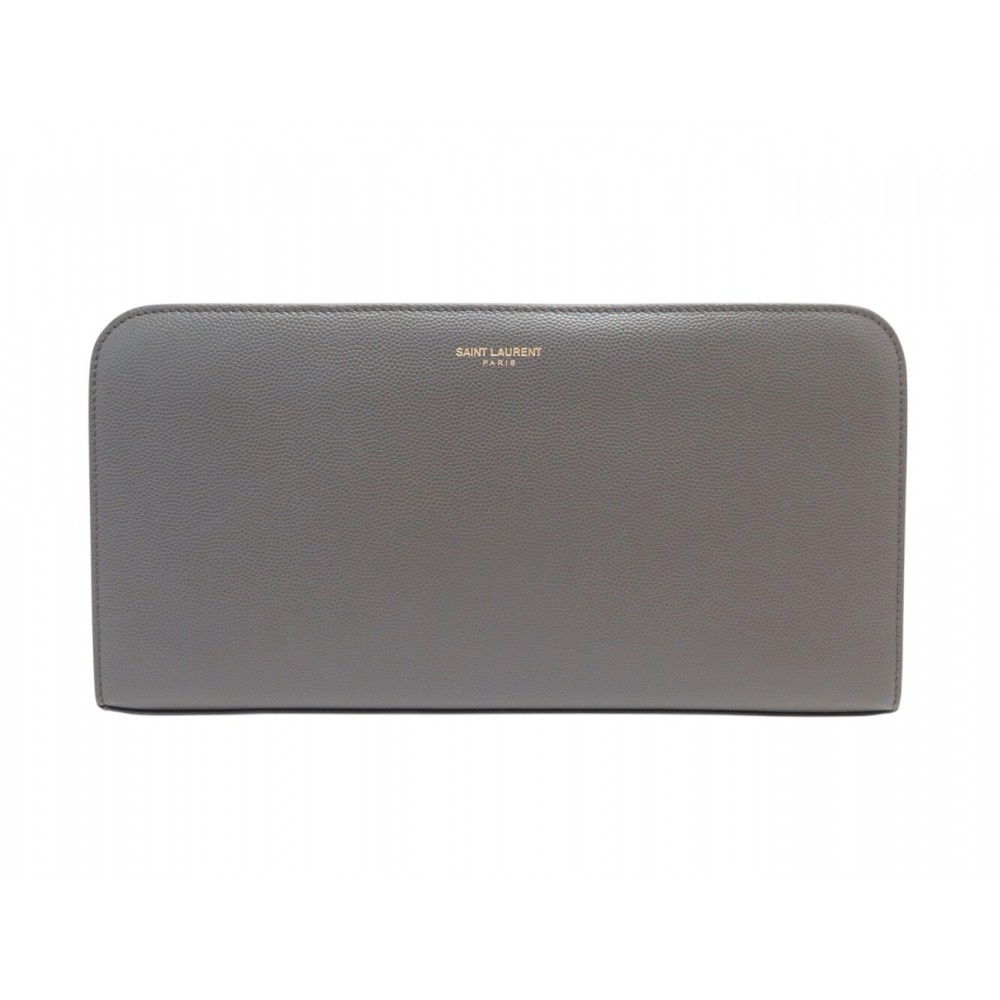 NEUF POCHETTE DE VOYAGE SAINT LAURENT 328559 ZIPPEE CUIR WALLET PURSE BAG 850€