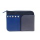POCHETTE DE VOYAGE DIANE VON FURSTENBERG EN CUIR BICOLORE BLEU TRAVEL POUCH BAG