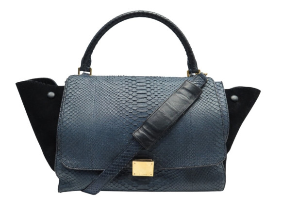 sac a main celine trapeze moyen modele cuir python et
