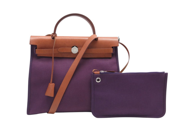 sac a main hermes herbag 31 zip en toile et cuir