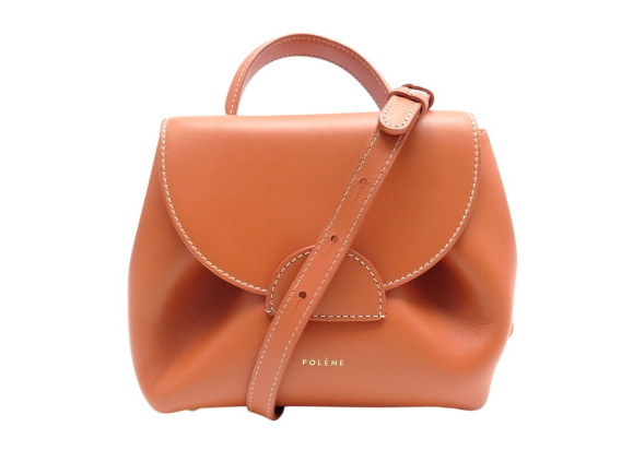 sac a main polene numero un nano cuir lisse camel