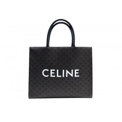 NEUF SAC A MAIN CELINE CABAS HOZIRONTAL TOILE TRIOMPHE MARRON TOTE HANDBAG 1550€