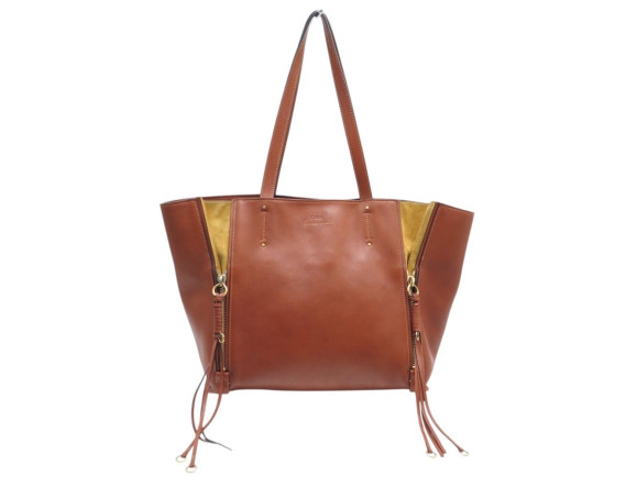 sac a main chloe milo cabas en cuir marron brown
