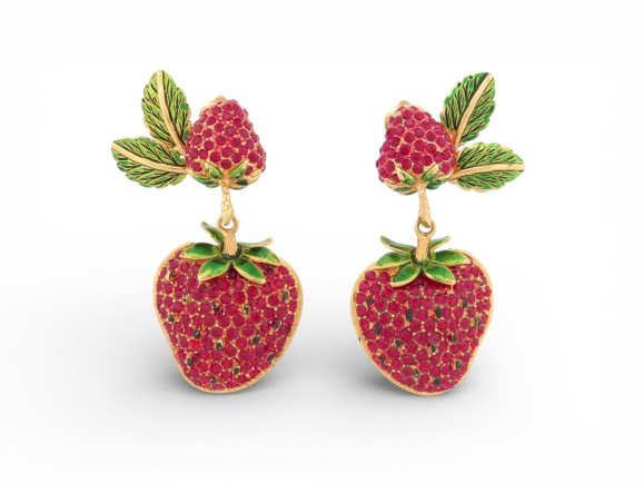 boucles d'oreilles dolce gabbana pendantes fraises