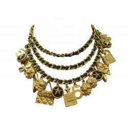 VINTAGE CEINTURE CHANEL COLLIER CHAINE MEDAILLON LUCKY CHARMS DORE BELT NECKLACE