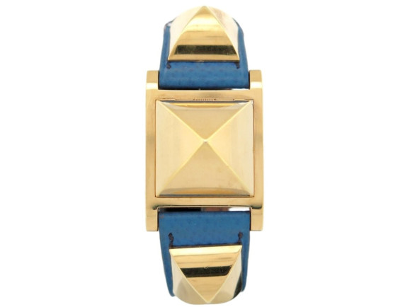 montre hermes medor pm 27mm plaque or cuir