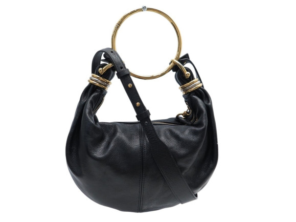 sac a main chloe bracelet a ornements en cuir noir