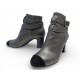 NEUF CHAUSSURES CHANEL BOTTINES A TALONS LOGO CC G34122 36.5 EN CUIR BOOTS 1600€